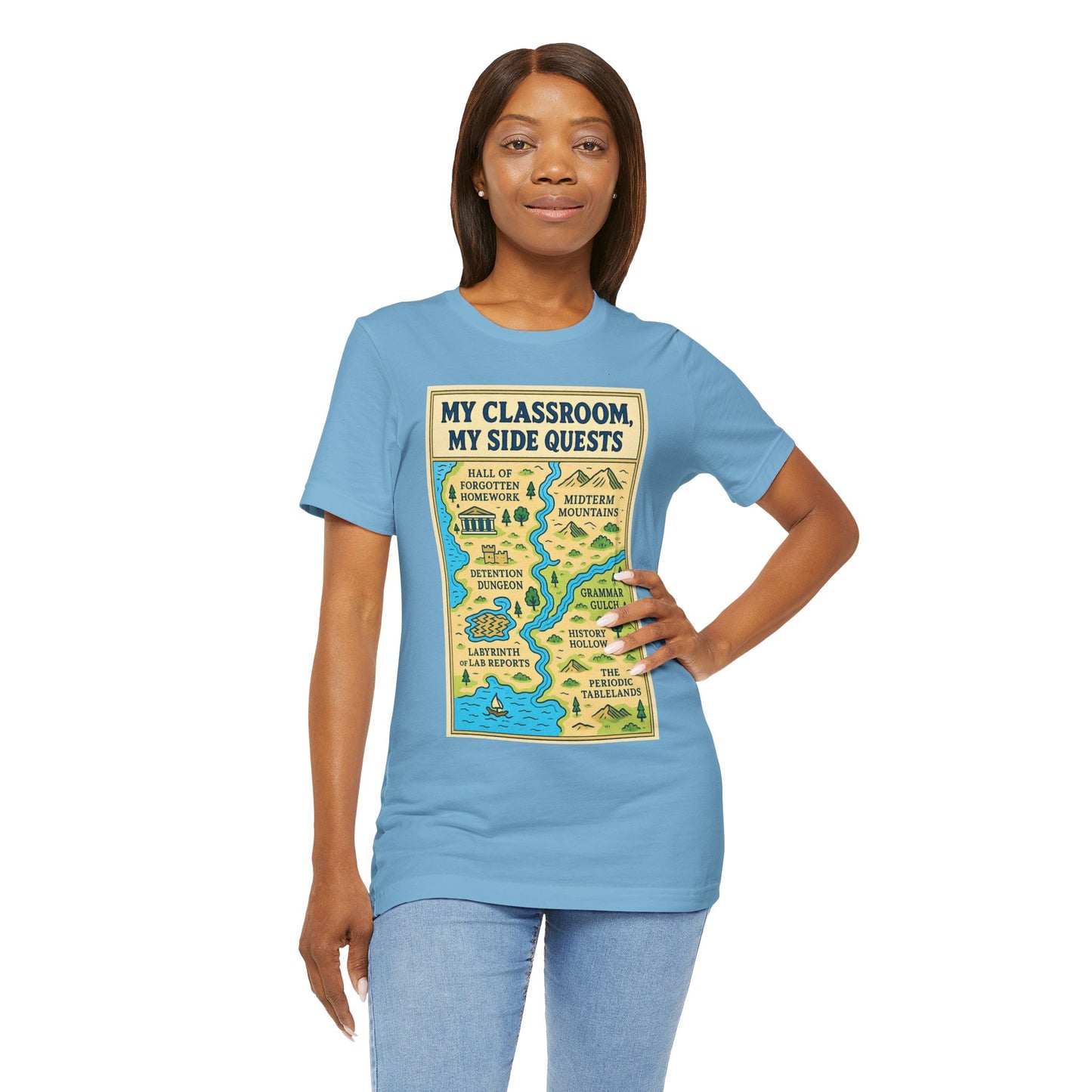 My Classroom, My Side Quests T-Shirt – RPG Map Tee for Teachers