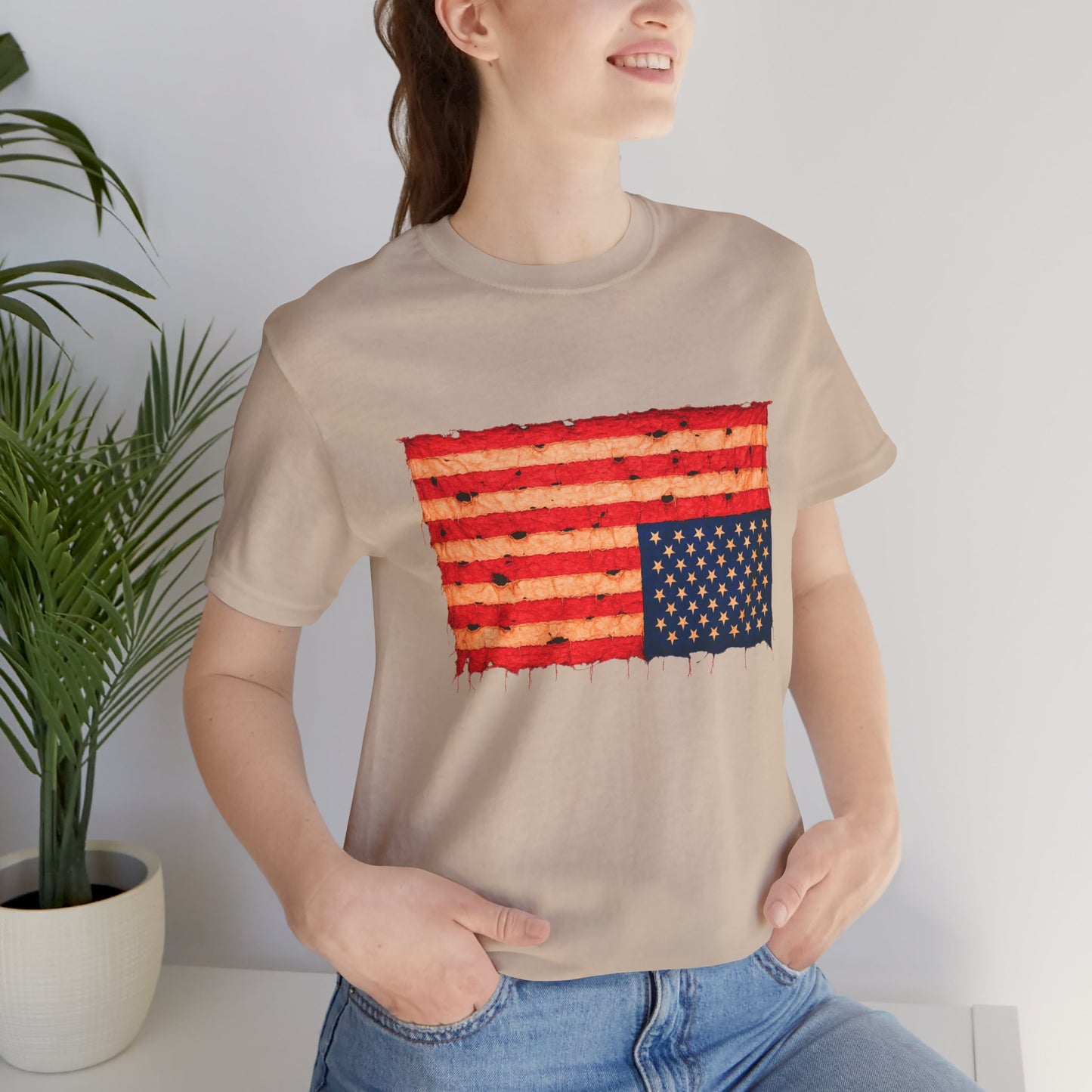 Inverted Flag Distress T-Shirt – Symbolic Upside Down Flag Design
