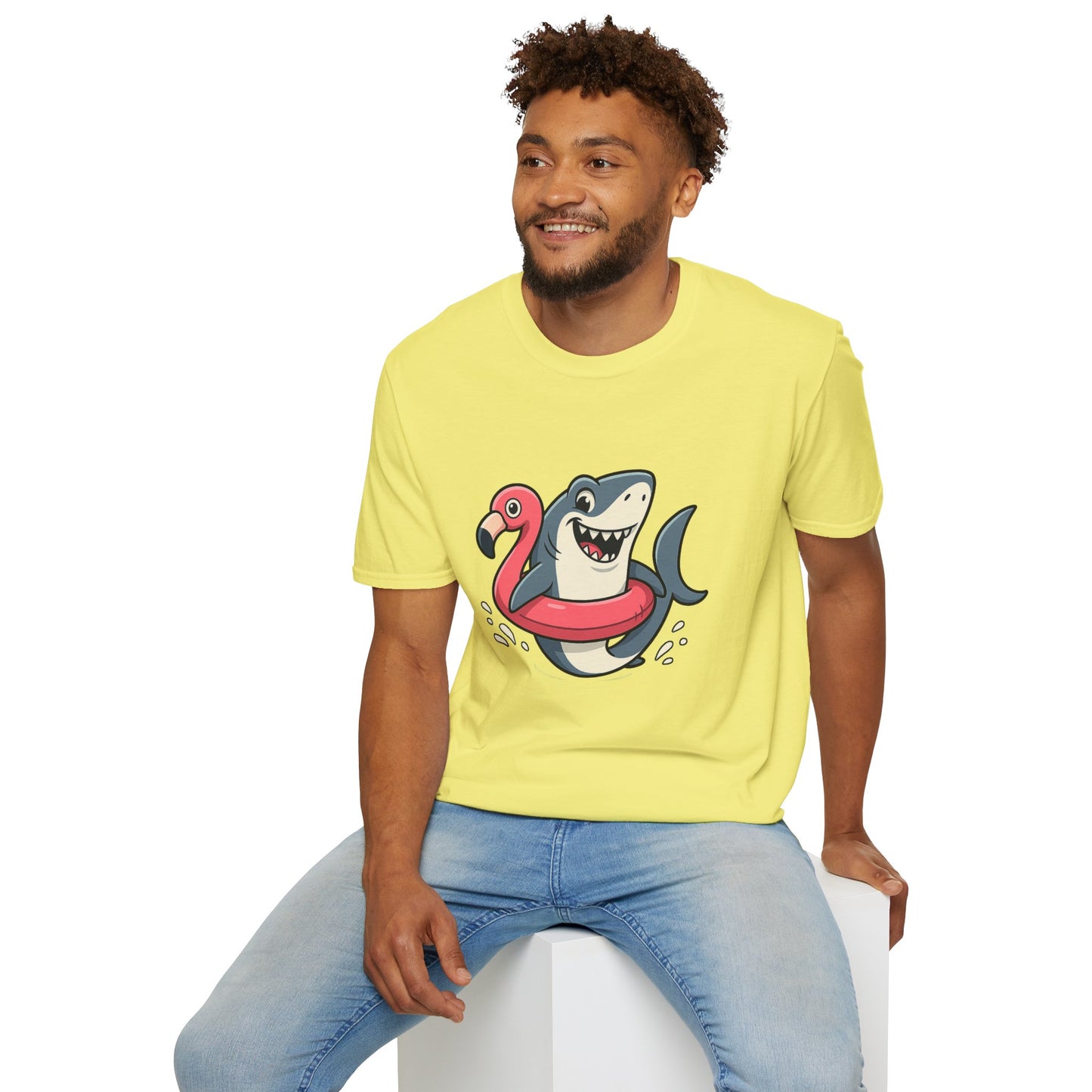 Shark & Flamingo Floatie T-Shirt – Funny Beach & Pool Day Tee