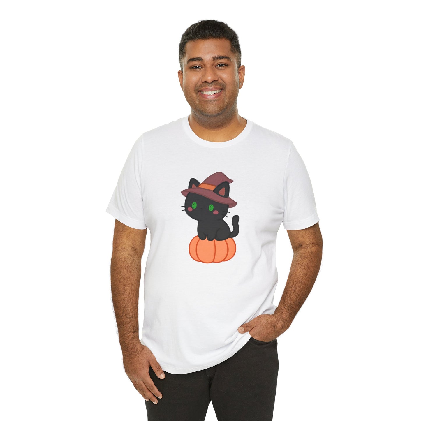 Halloween Cat Shirt – Cute Cat on a Pumpkin Graphic Tee