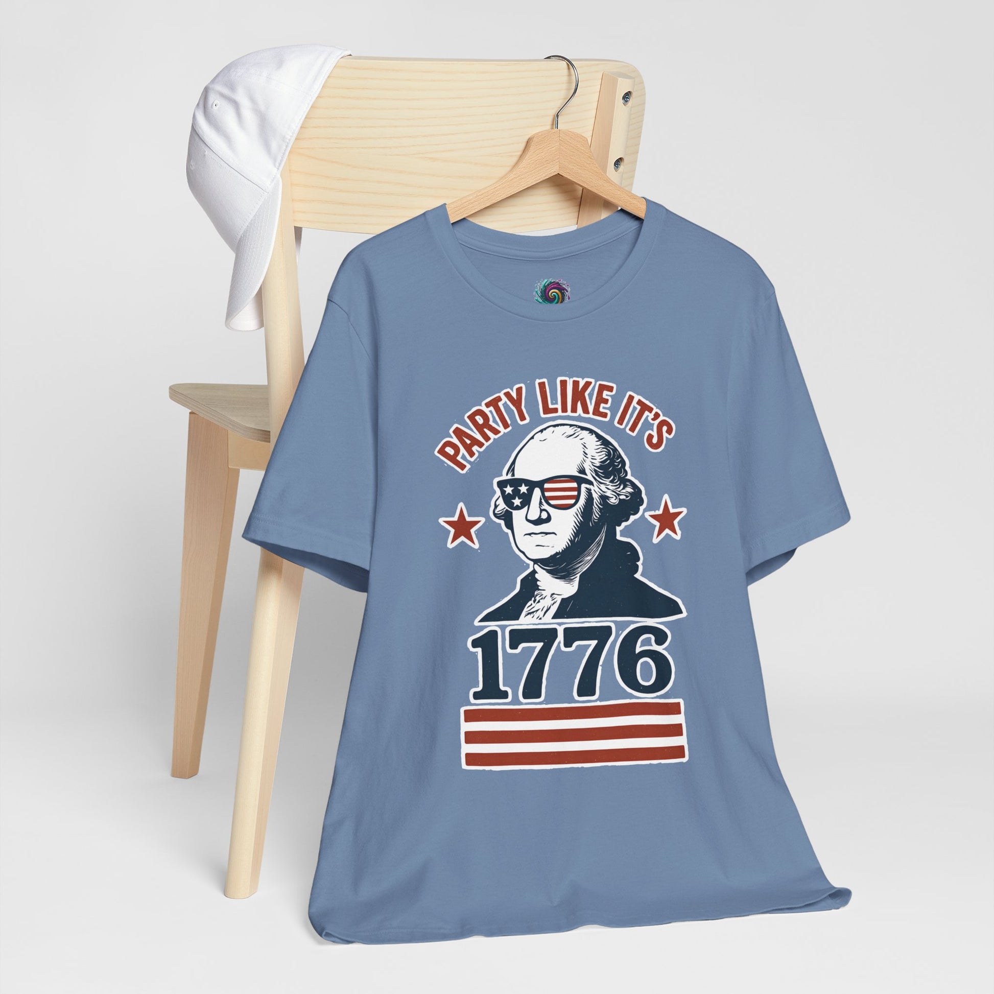 Party Like It's 1776 T-Shirt – Funny 4th of July Tee with George Washington Graphic - WhimSpin - https://whimspin.com