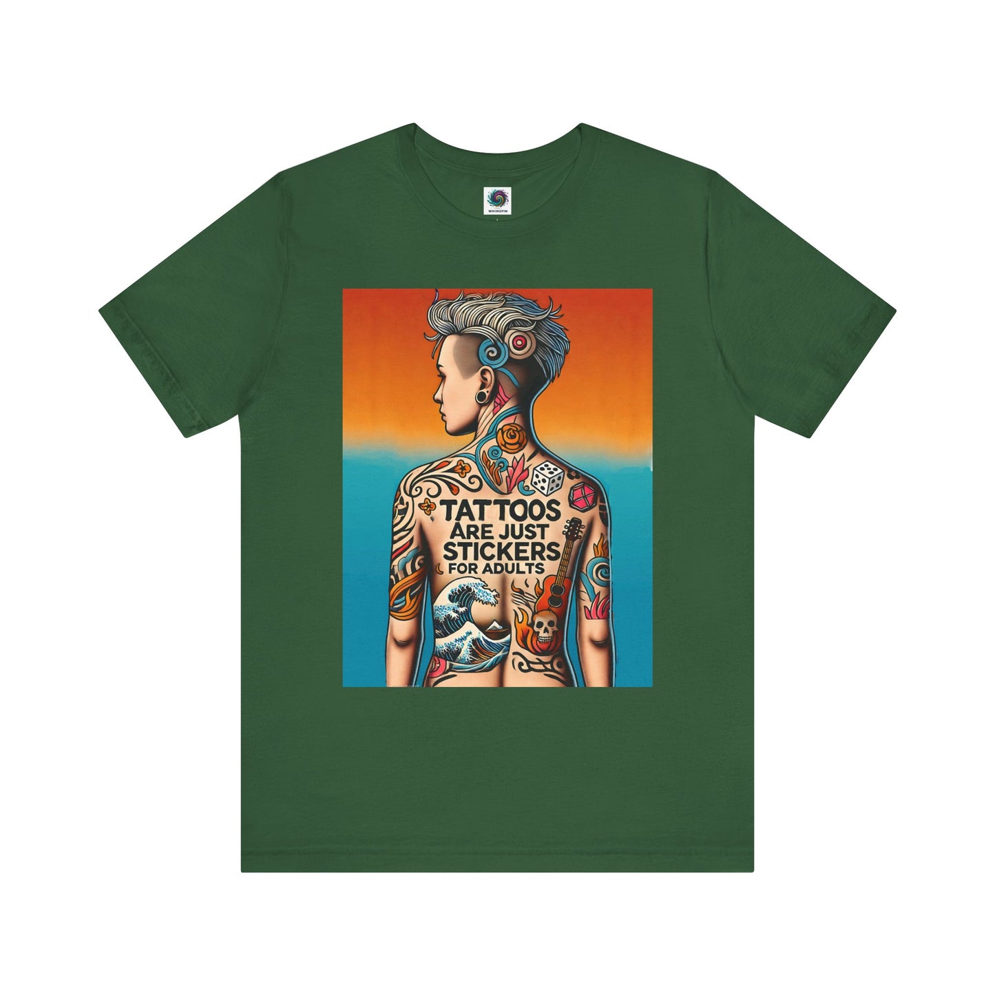 Tattoos Are Just Stickers for Adults T-Shirt – Funny Tattoo Lover Graphic Tee - WhimSpin - https://whimspin.com