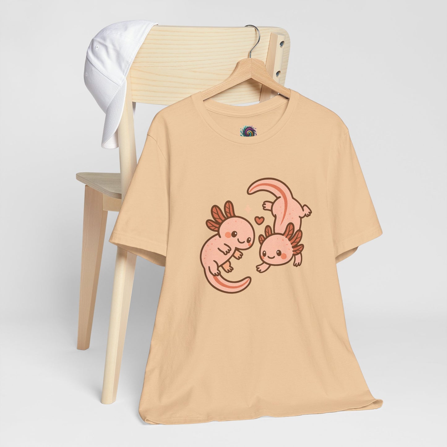Kawaii Axolotl T-Shirt – Cute Tee with Smiling Axolotls - WhimSpin - https://whimspin.com