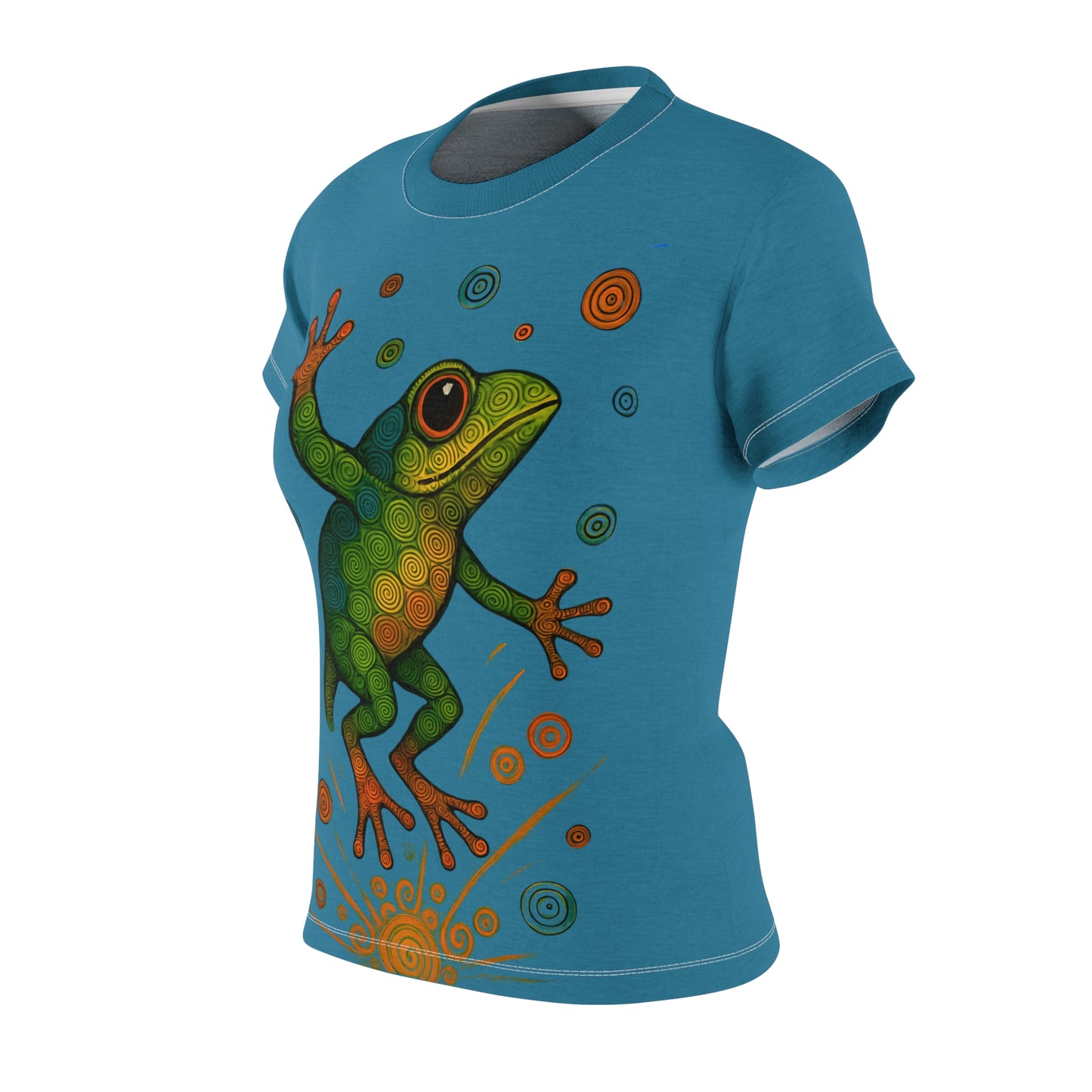 Happy Frog All-Over Print T-Shirt – Colorful Nature-Inspired Tee