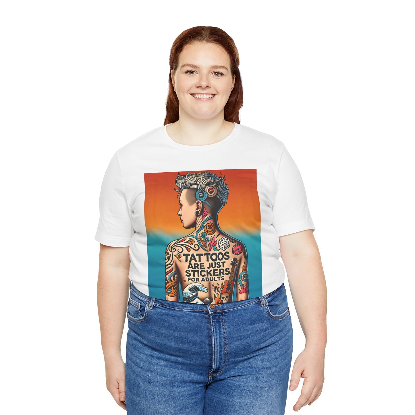 Tattoos Are Just Stickers for Adults T-Shirt – Funny Tattoo Lover Graphic Tee - WhimSpin - https://whimspin.com