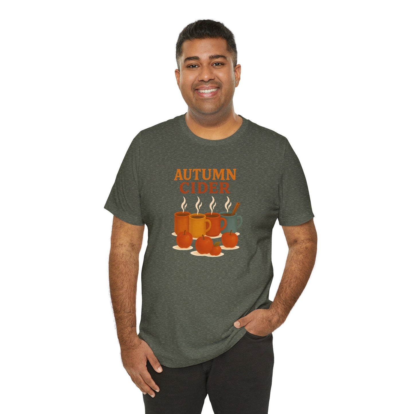 Autumn Cider T-Shirt – Cozy Fall Graphic Tee with Steaming Mugs