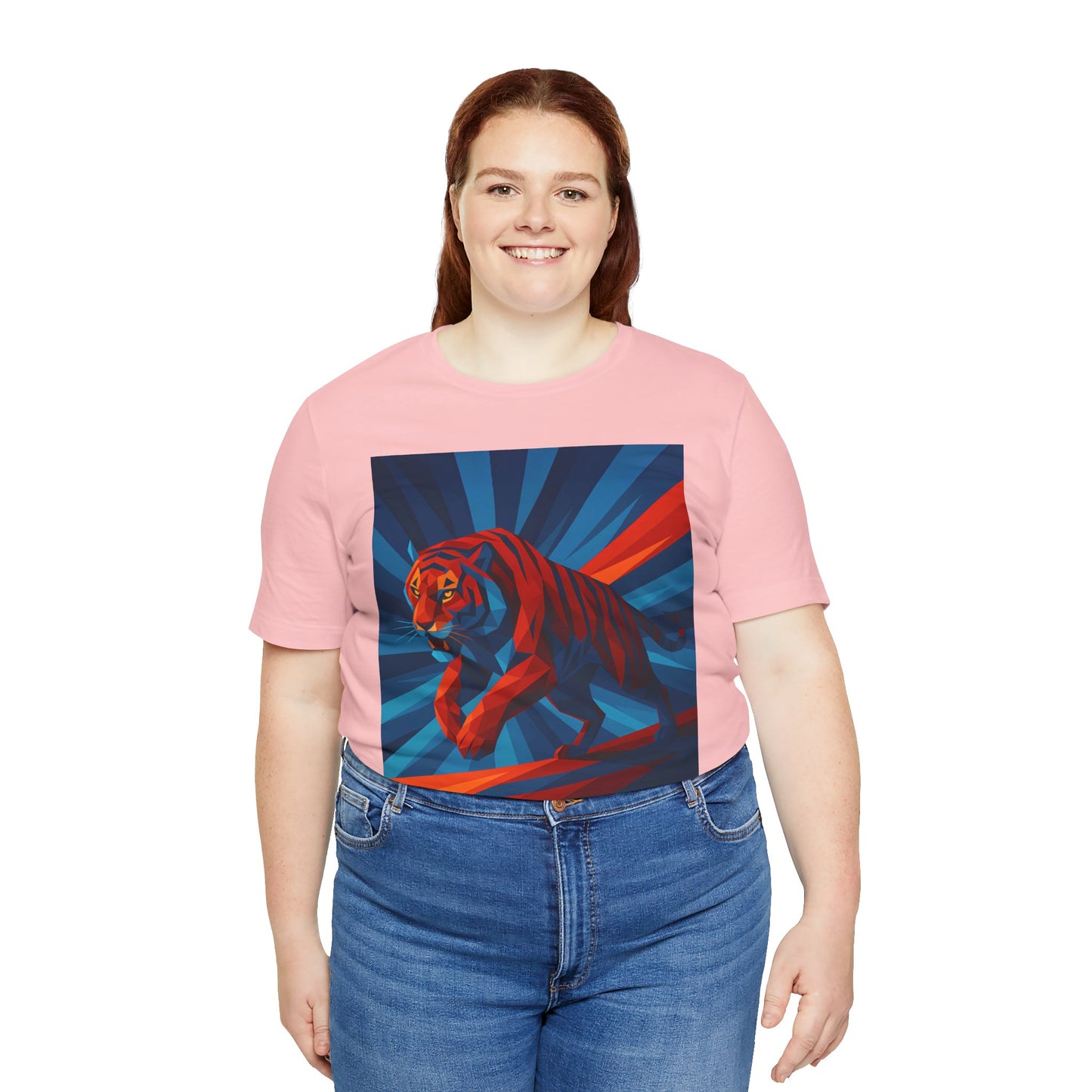 Geometric Tiger T-Shirt – Bold Jungle Animal Tee in Abstract Style - WhimSpin - https://whimspin.com