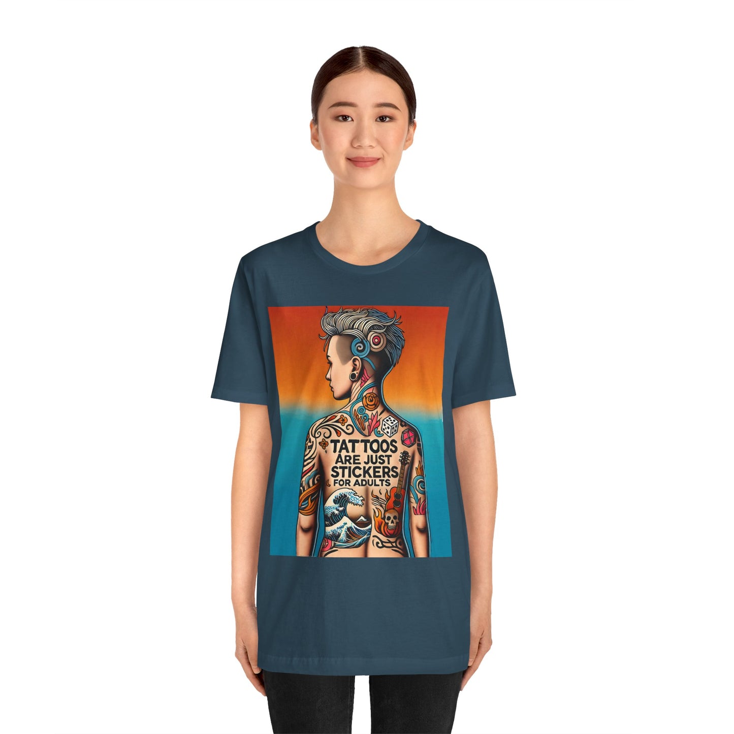 Tattoos Are Just Stickers for Adults T-Shirt – Funny Tattoo Lover Graphic Tee - WhimSpin - https://whimspin.com