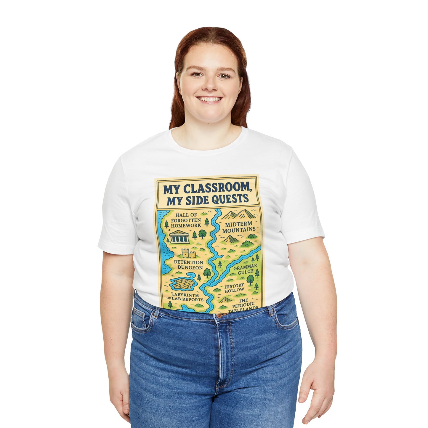 My Classroom, My Side Quests T-Shirt – RPG Map Tee for Teachers