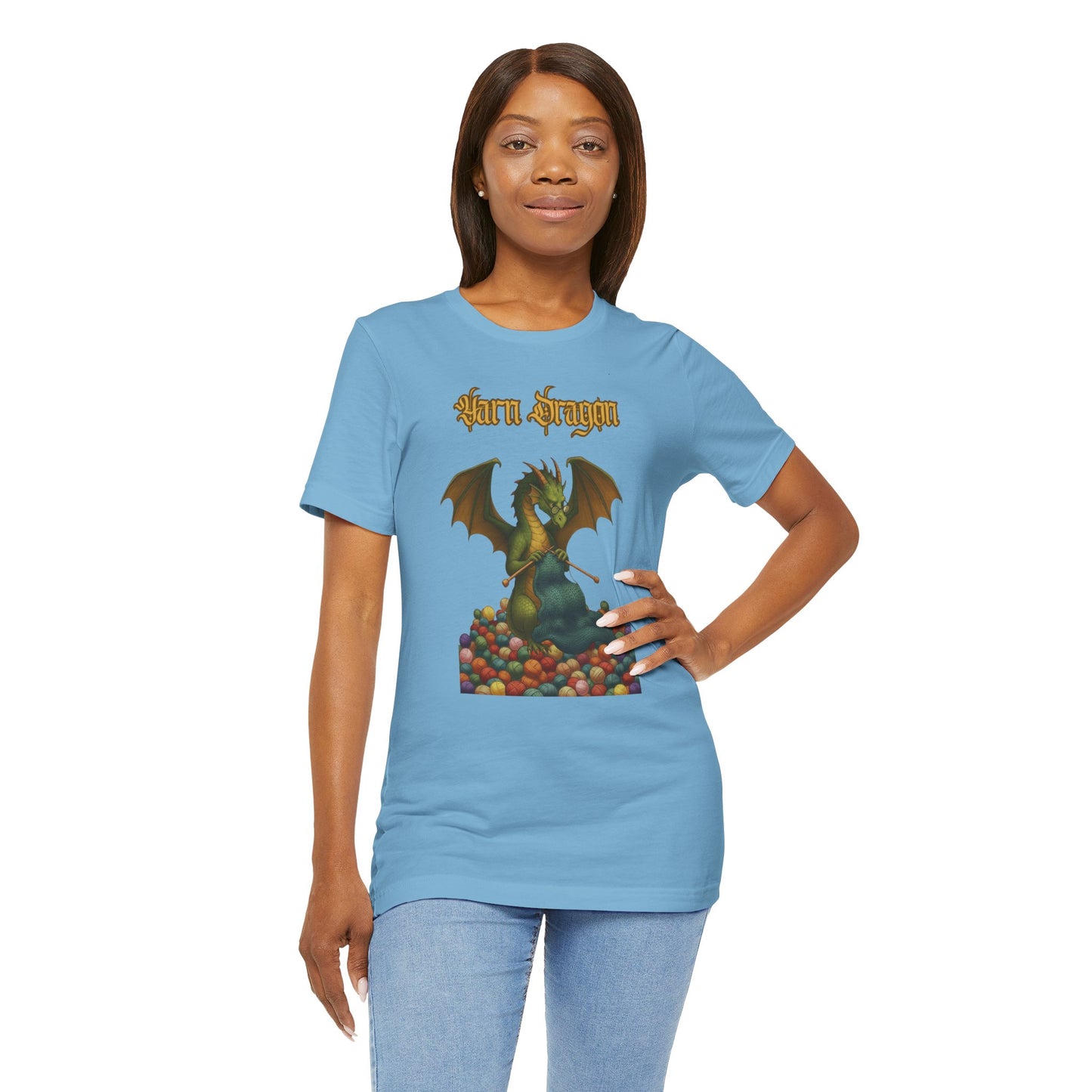 Yarn Dragon T-Shirt – Funny Knitting Dragon Shirt for Yarn Lovers