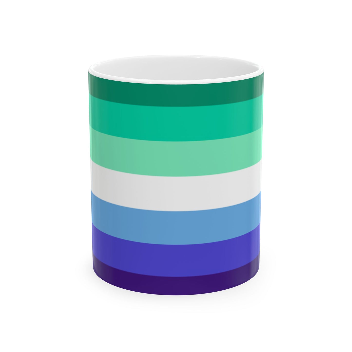 Gay Men’s Pride Flag Mug – Green and Blue LGBTQ+ Ceramic Cup