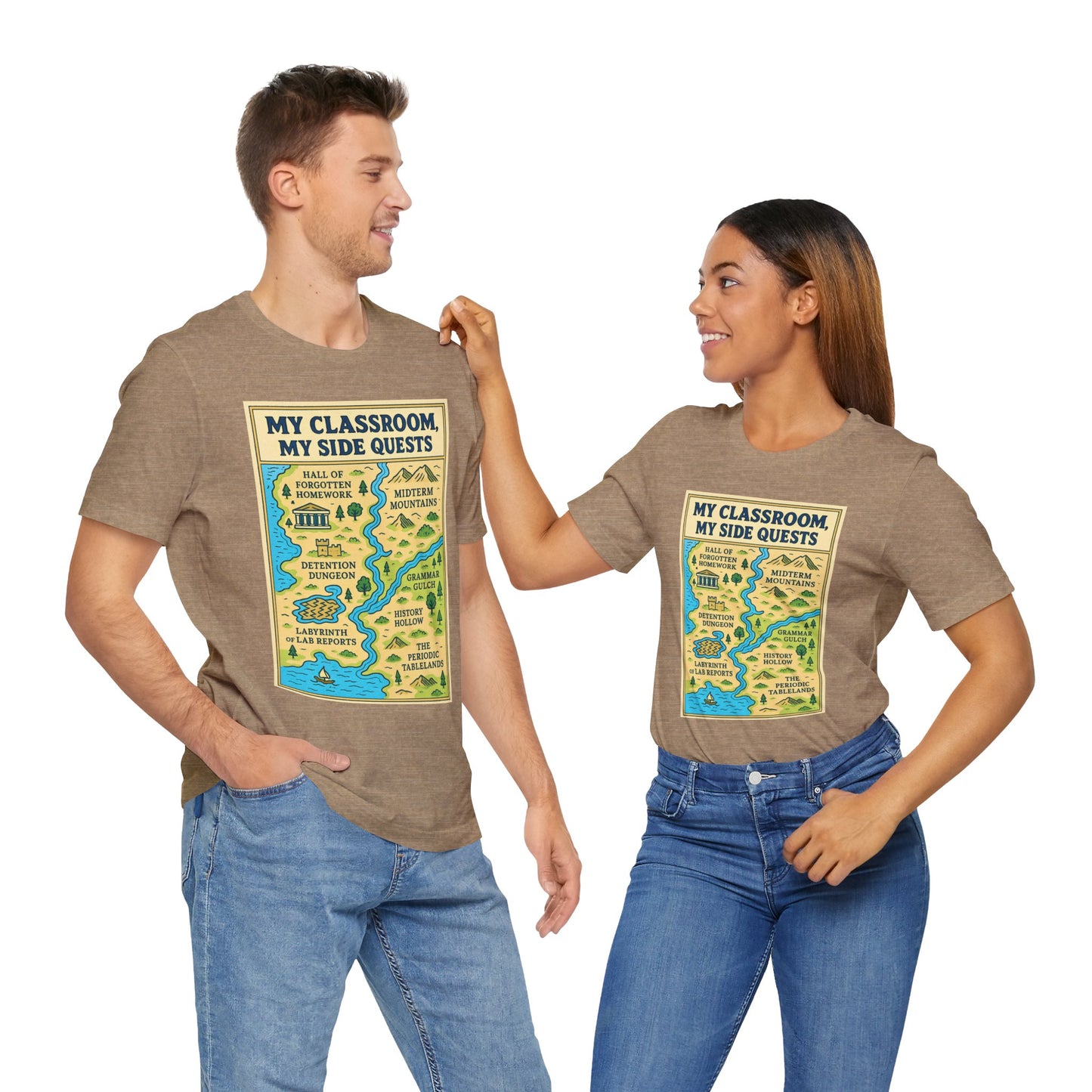 My Classroom, My Side Quests T-Shirt – RPG Map Tee for Teachers