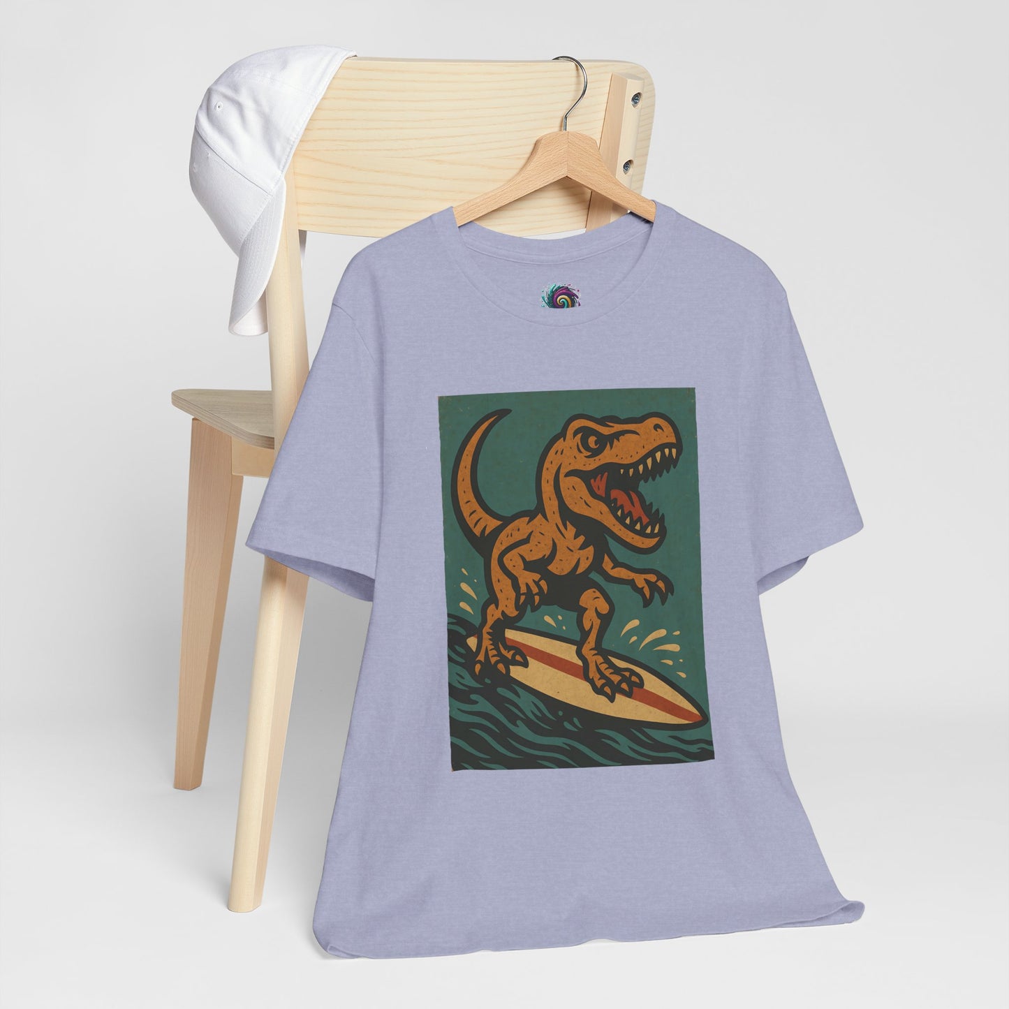 Surfing T-Rex T-Shirt – Funny Dinosaur Surfing Graphic Tee