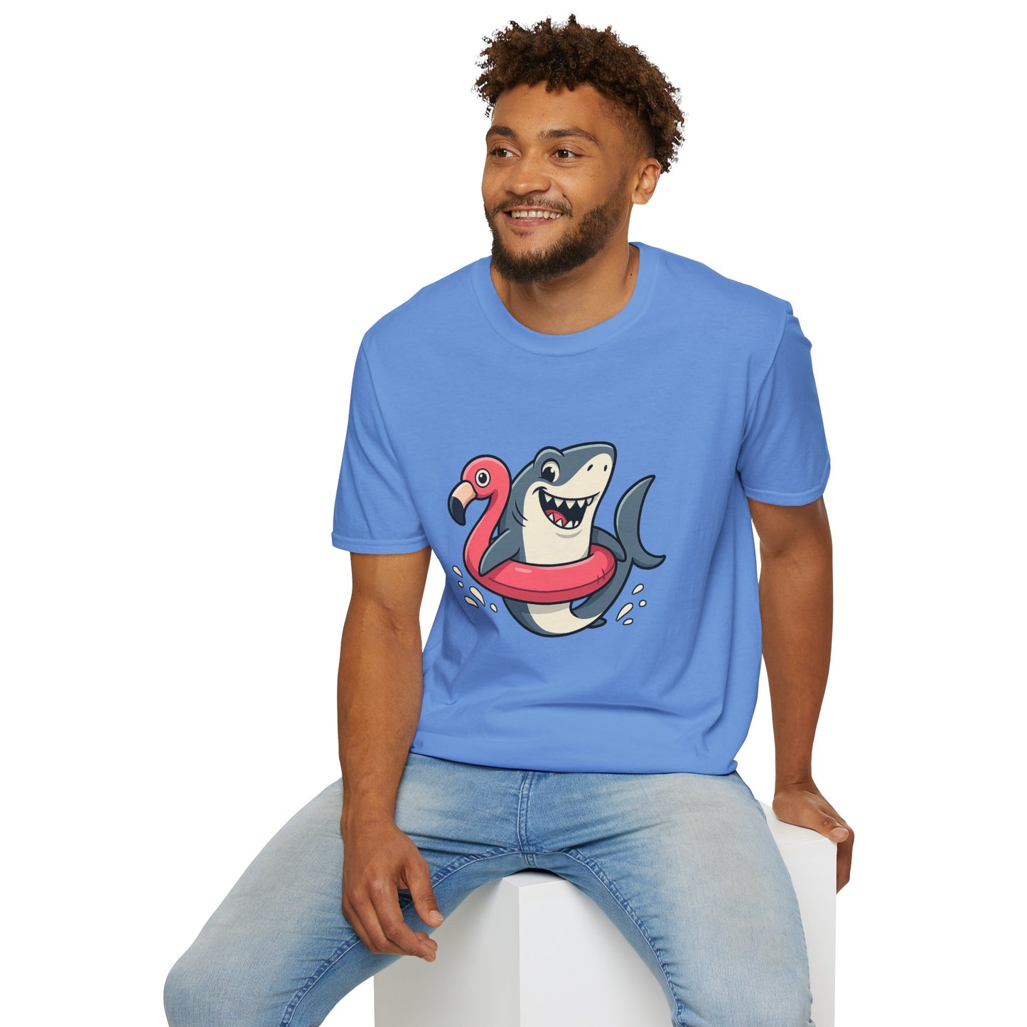Shark & Flamingo Floatie T-Shirt – Funny Beach & Pool Day Tee