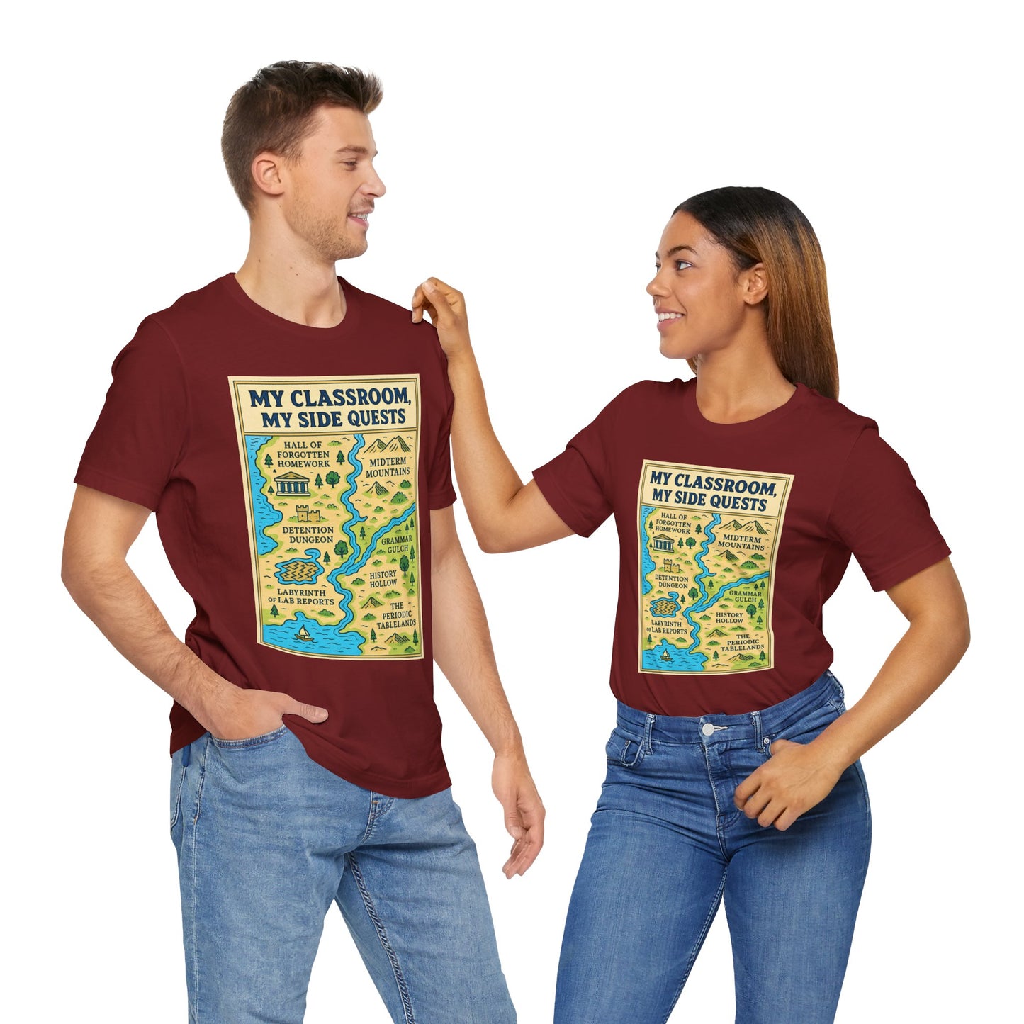 My Classroom, My Side Quests T-Shirt – RPG Map Tee for Teachers