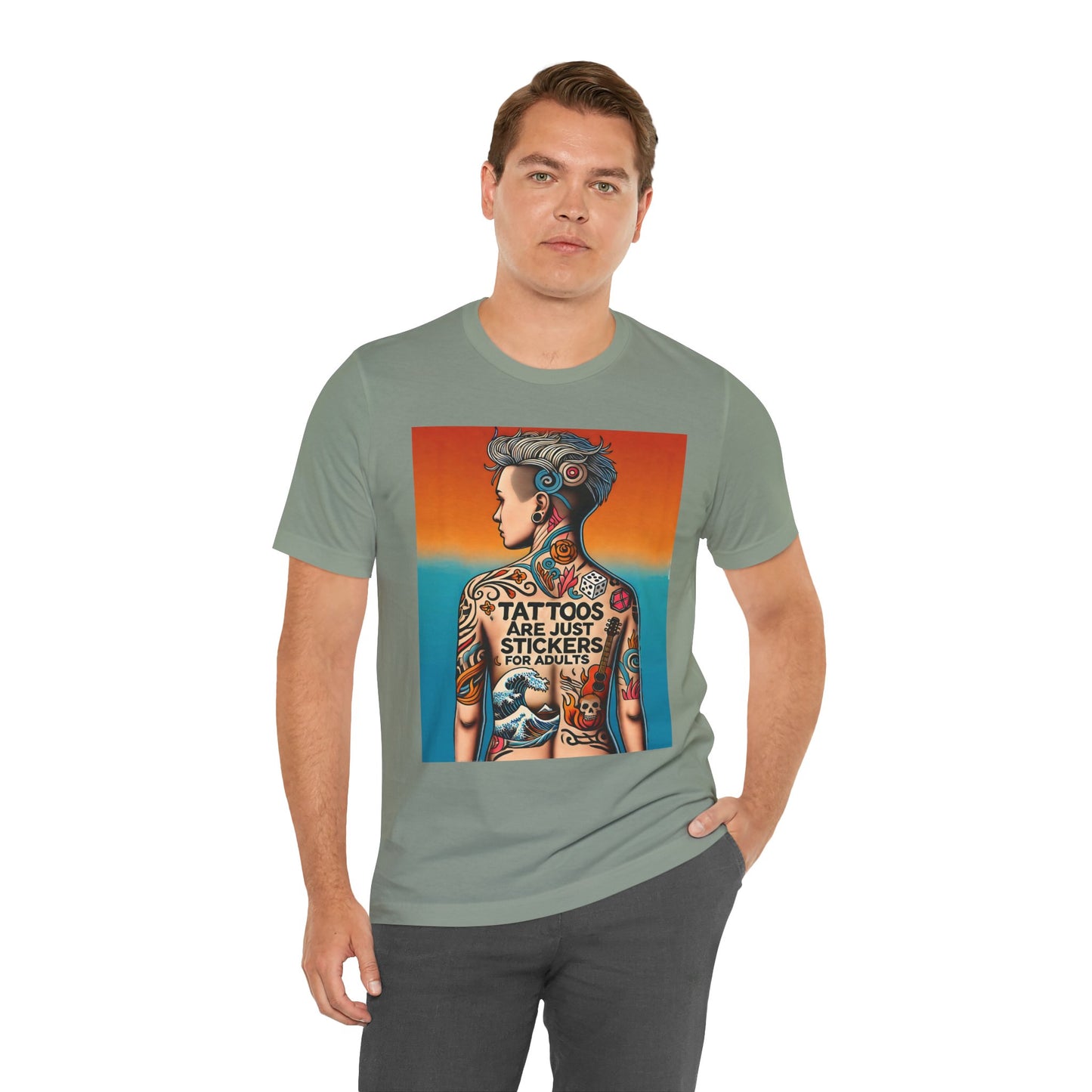 Tattoos Are Just Stickers for Adults T-Shirt – Funny Tattoo Lover Graphic Tee - WhimSpin - https://whimspin.com
