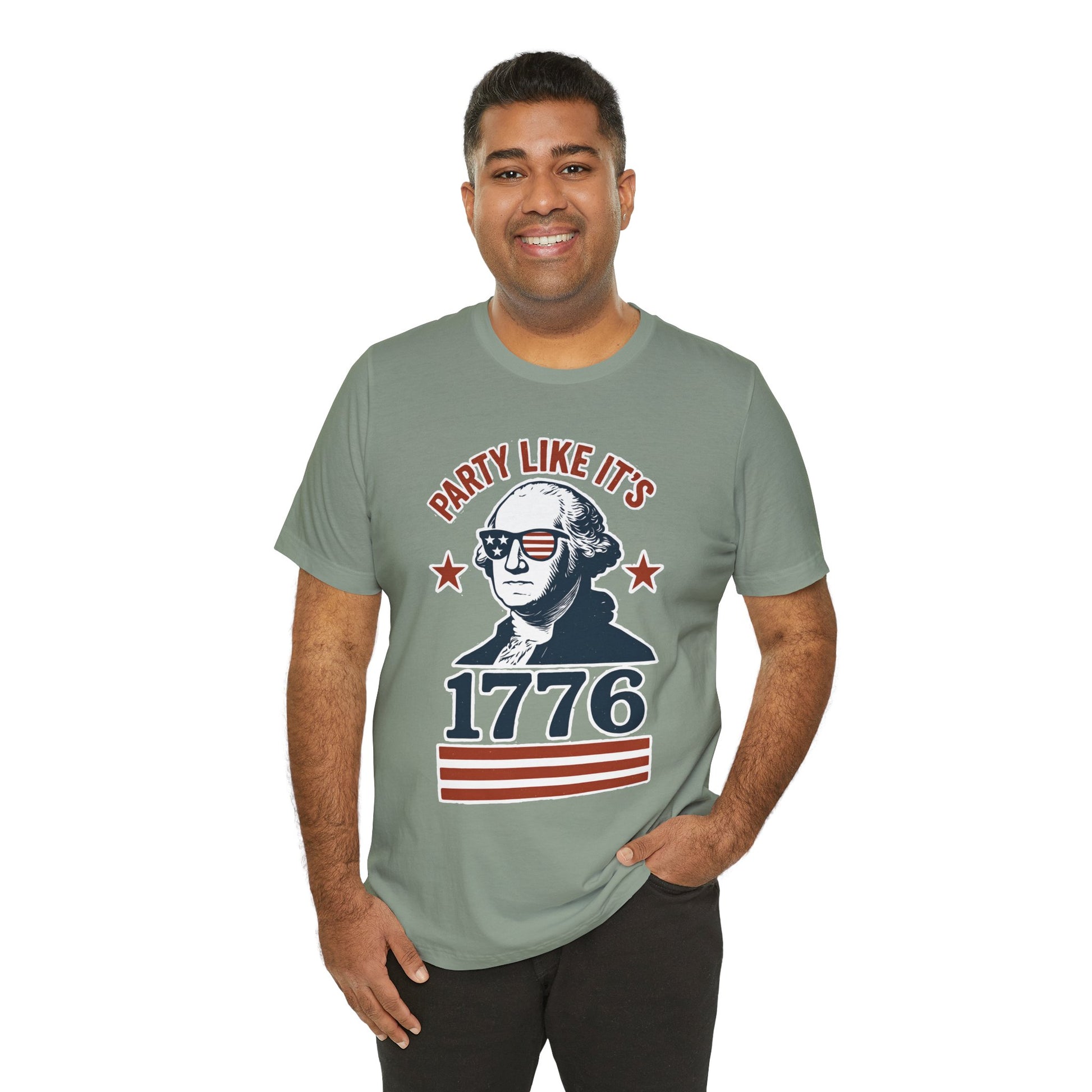 Party Like It's 1776 T-Shirt – Funny 4th of July Tee with George Washington Graphic - WhimSpin - https://whimspin.com