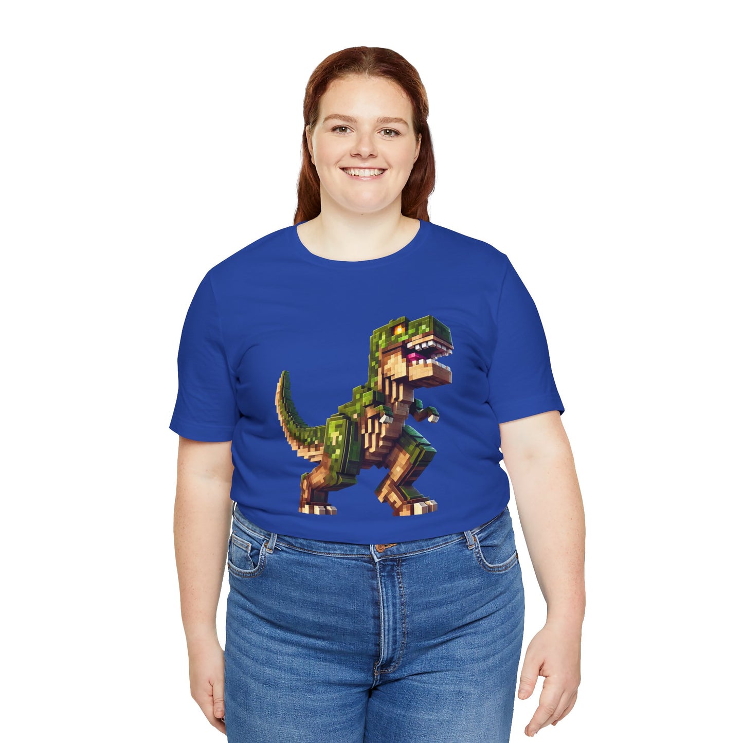 Pixel Dinosaur T-Shirt – Retro Dino Graphic Tee for Adults