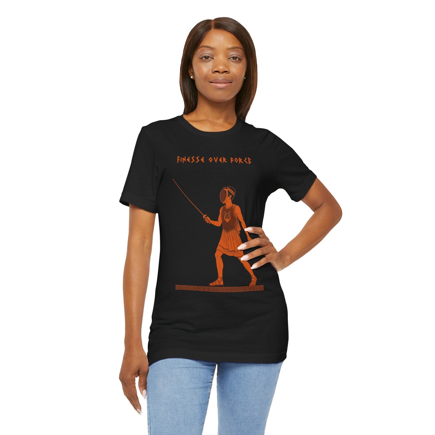 Finesse Over Force T-Shirt – Unisex Fencing Tee for Tactical Athletes - WhimSpin - https://whimspin.com