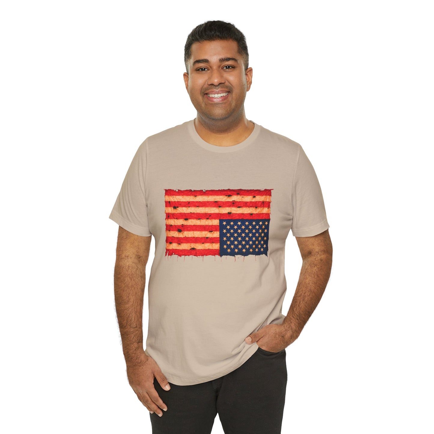 Inverted Flag Distress T-Shirt – Symbolic Upside Down Flag Design