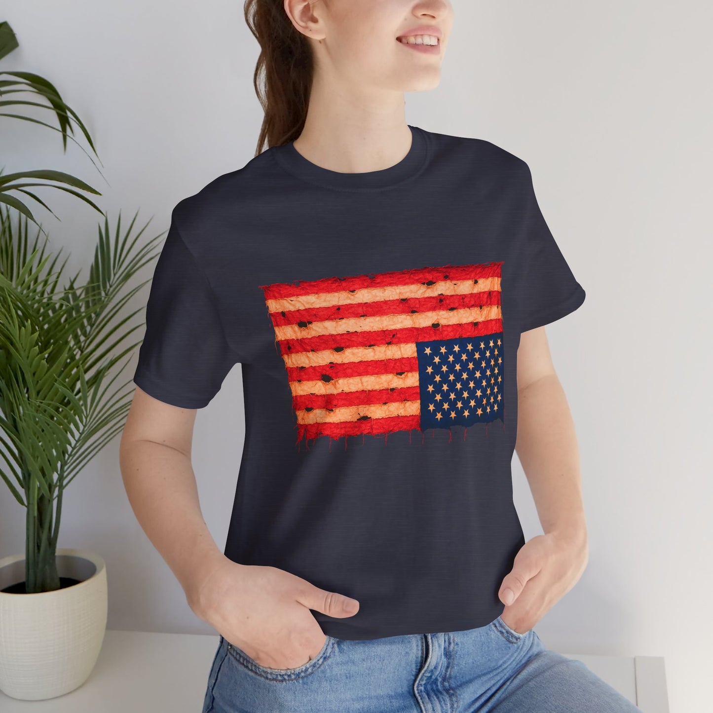 Inverted Flag Distress T-Shirt – Symbolic Upside Down Flag Design