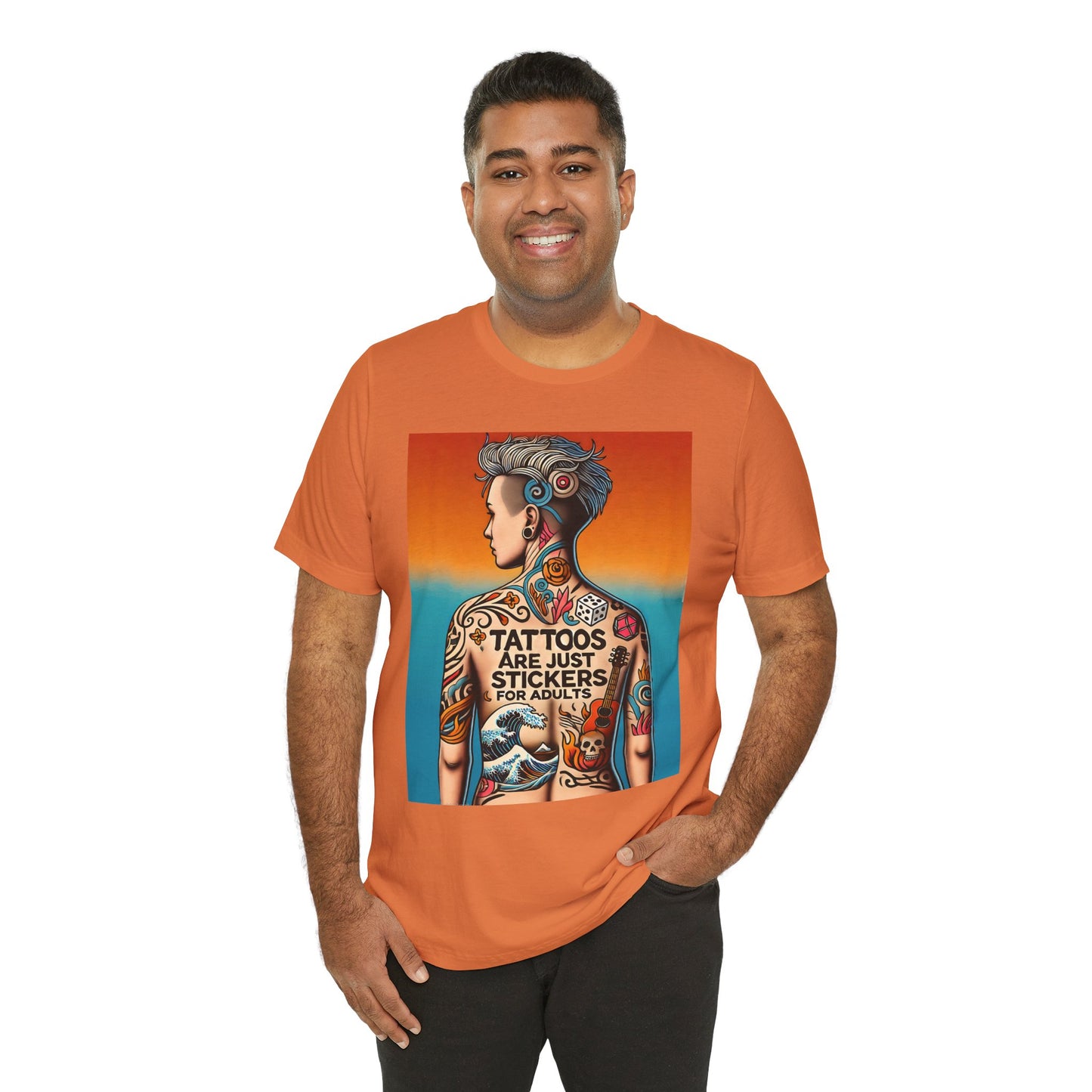 Tattoos Are Just Stickers for Adults T-Shirt – Funny Tattoo Lover Graphic Tee - WhimSpin - https://whimspin.com