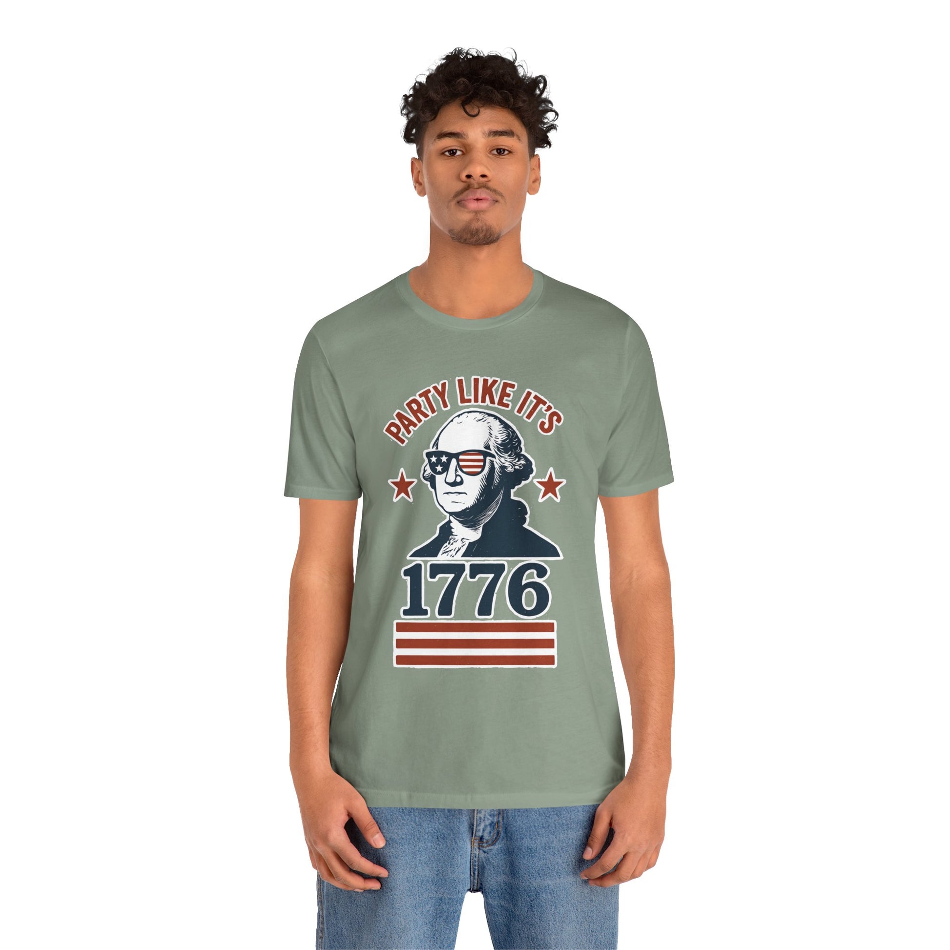 Party Like It's 1776 T-Shirt – Funny 4th of July Tee with George Washington Graphic - WhimSpin - https://whimspin.com