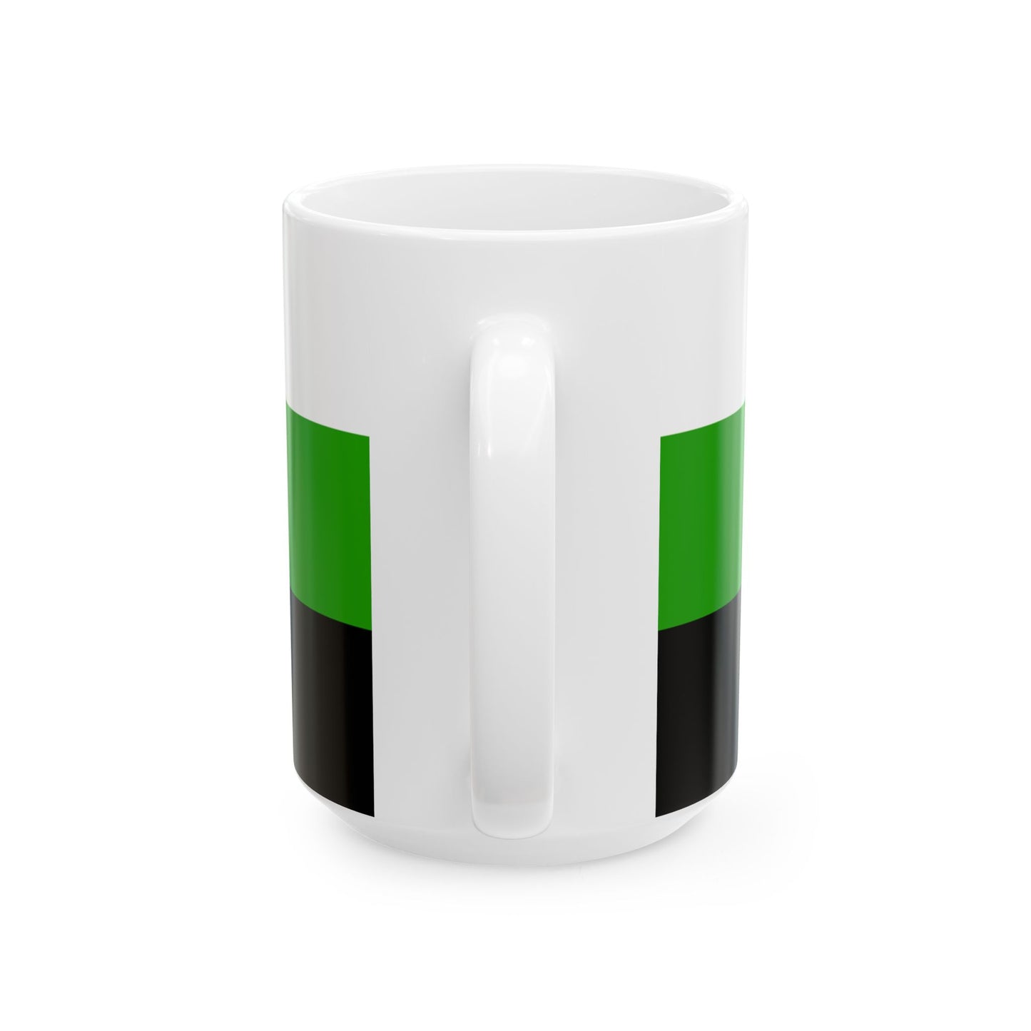 Neutrois Pride Flag Cup – White, Green & Black LGBTQ+ Ceramic Mug