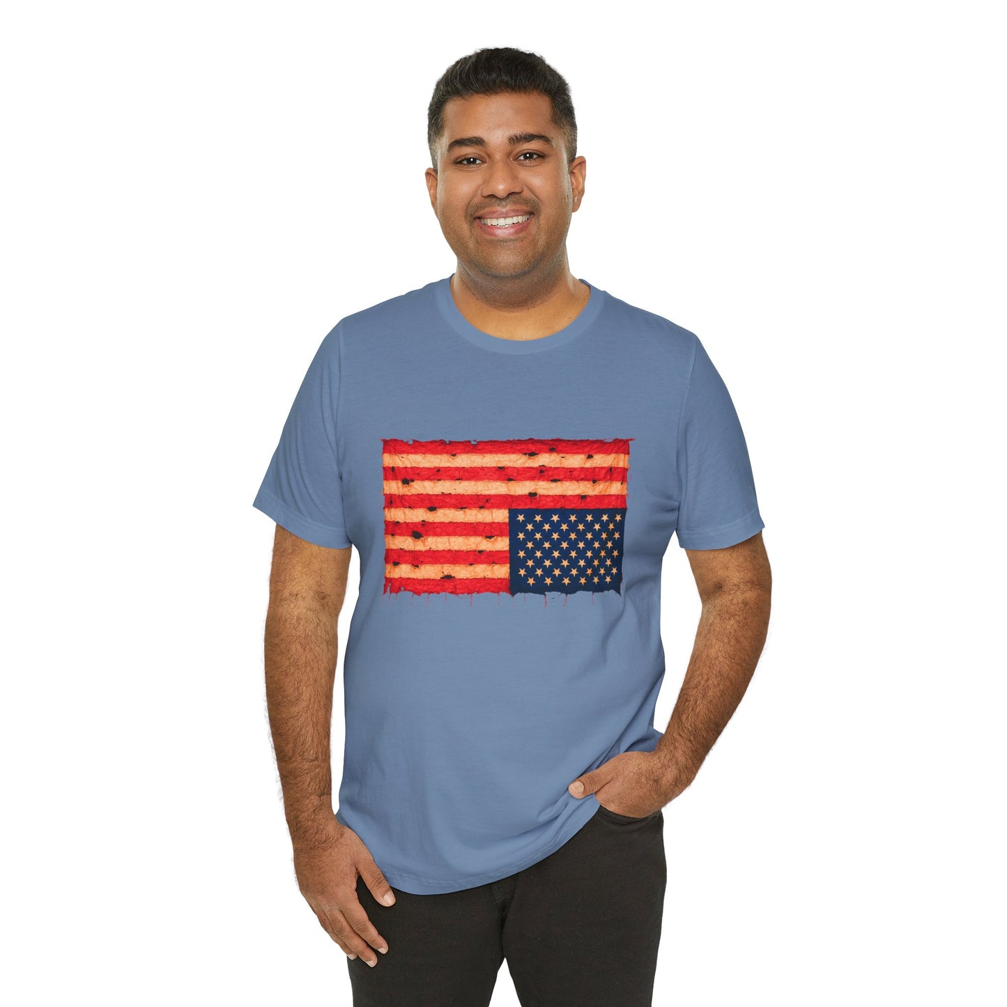 Inverted Flag Distress T-Shirt – Symbolic Upside Down Flag Design