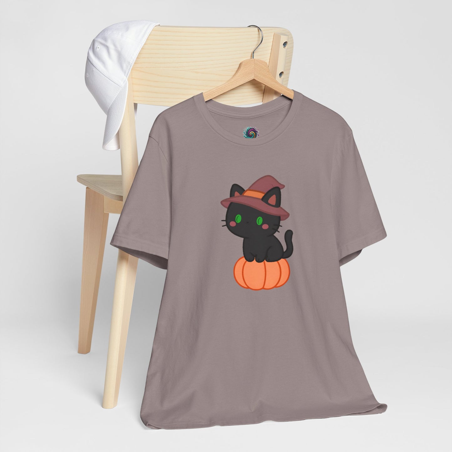 Halloween Cat Shirt – Cute Cat on a Pumpkin Graphic Tee