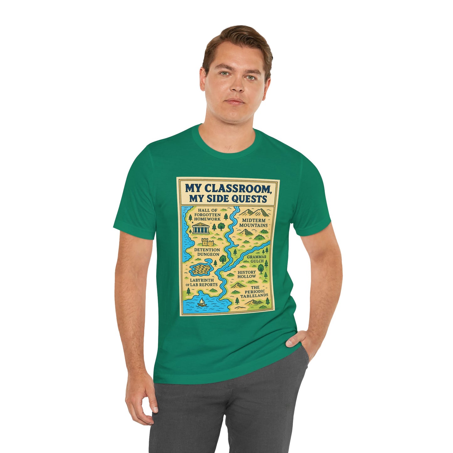 My Classroom, My Side Quests T-Shirt – RPG Map Tee for Teachers