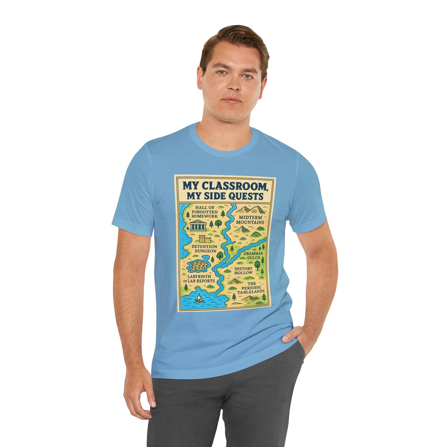 My Classroom, My Side Quests T-Shirt – RPG Map Tee for Teachers