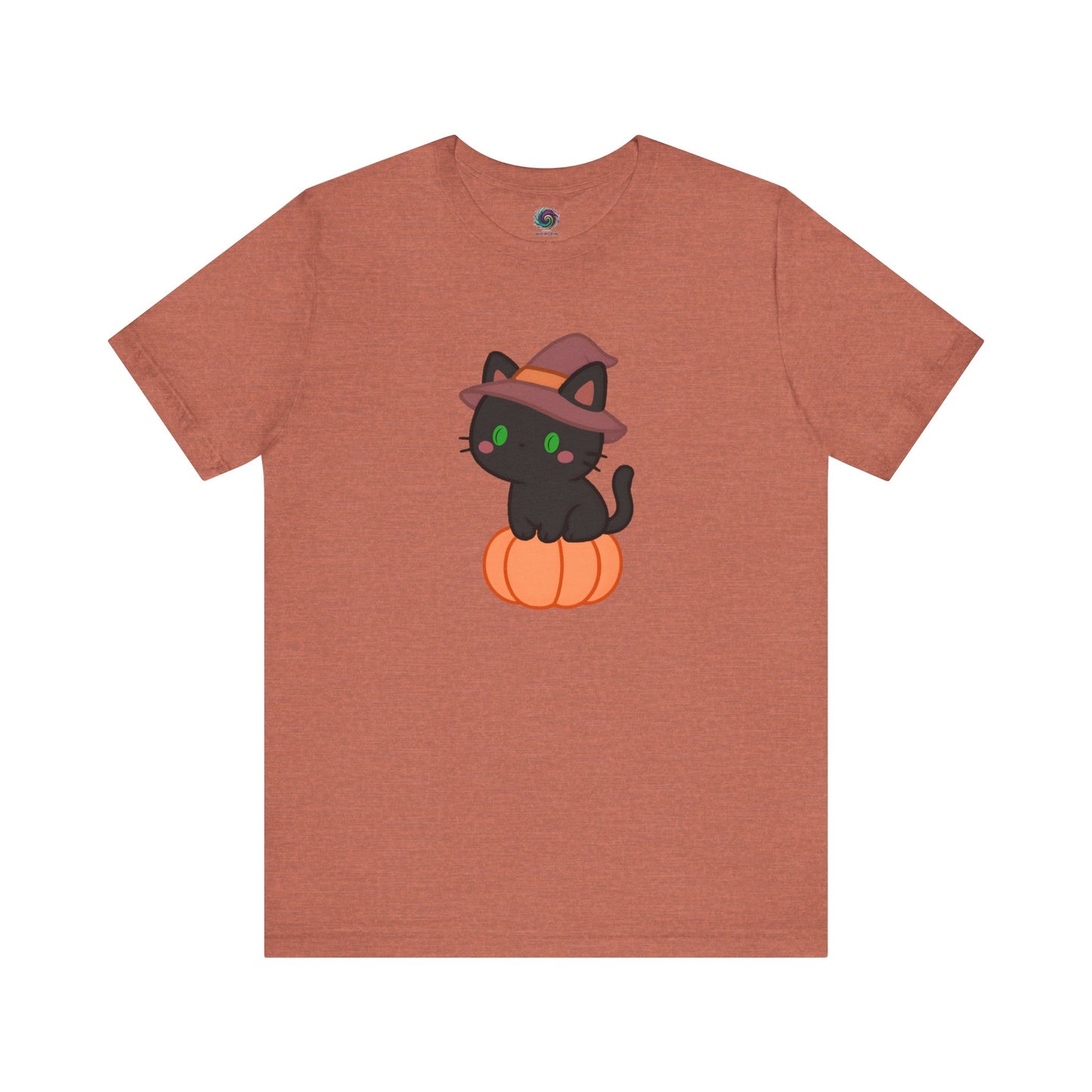 Halloween Cat Shirt – Cute Cat on a Pumpkin Graphic Tee