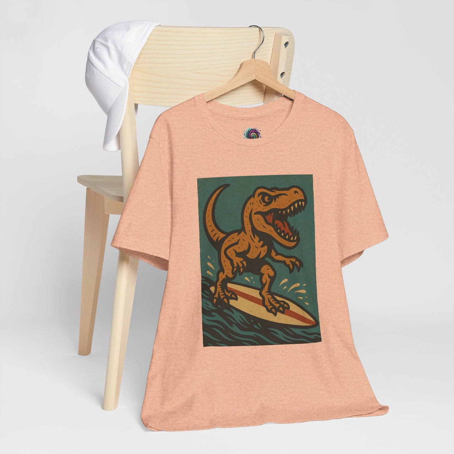 Surfing T-Rex T-Shirt – Funny Dinosaur Surfing Graphic Tee
