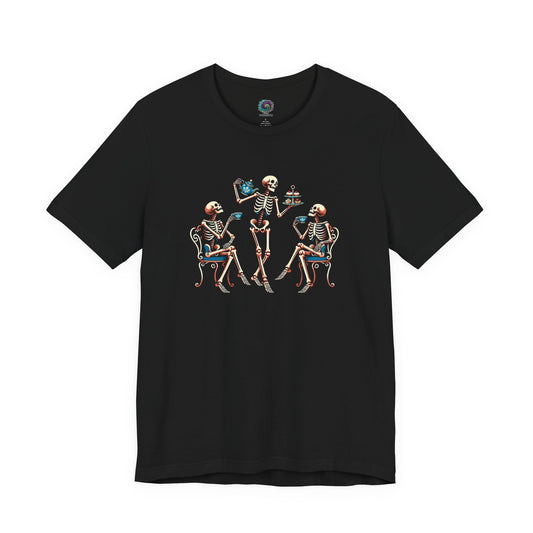 Skeleton Tea Party T-Shirt – Vintage Halloween Skeleton Tee