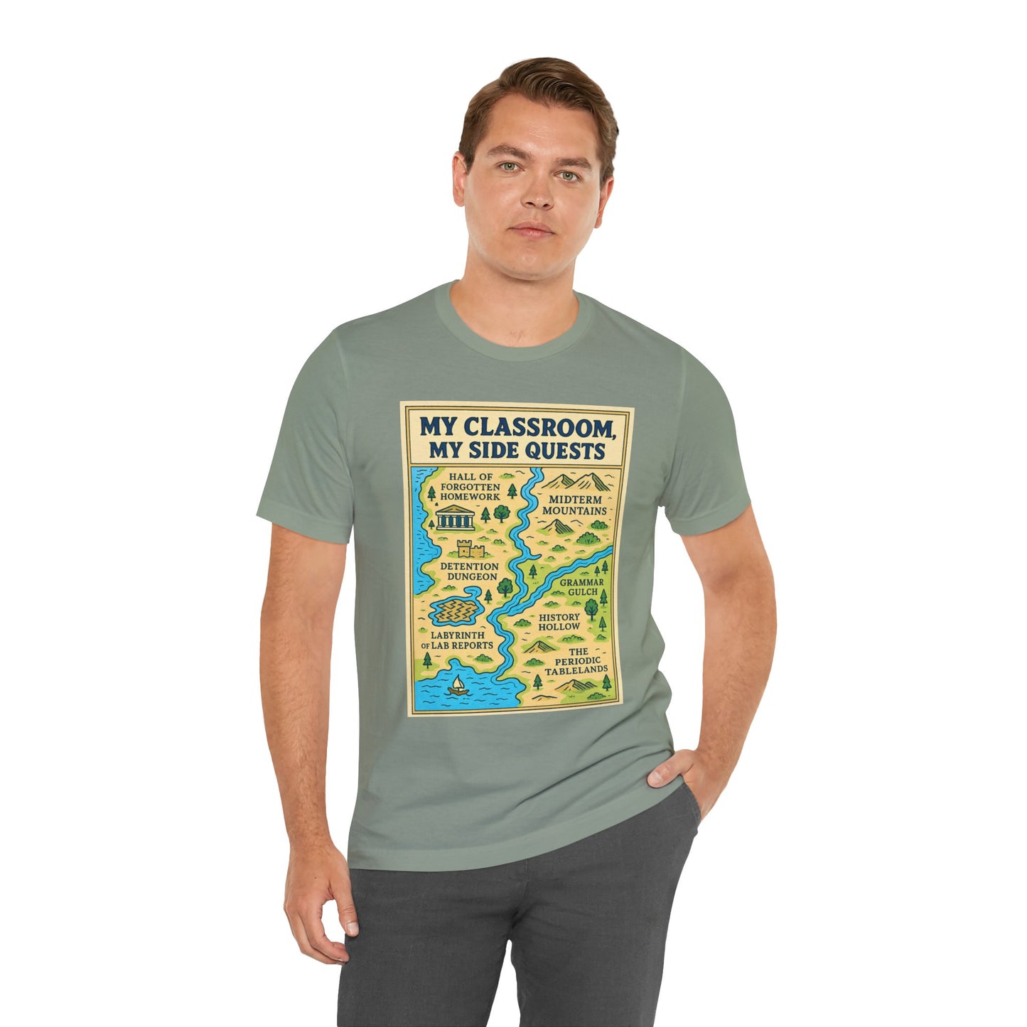 My Classroom, My Side Quests T-Shirt – RPG Map Tee for Teachers