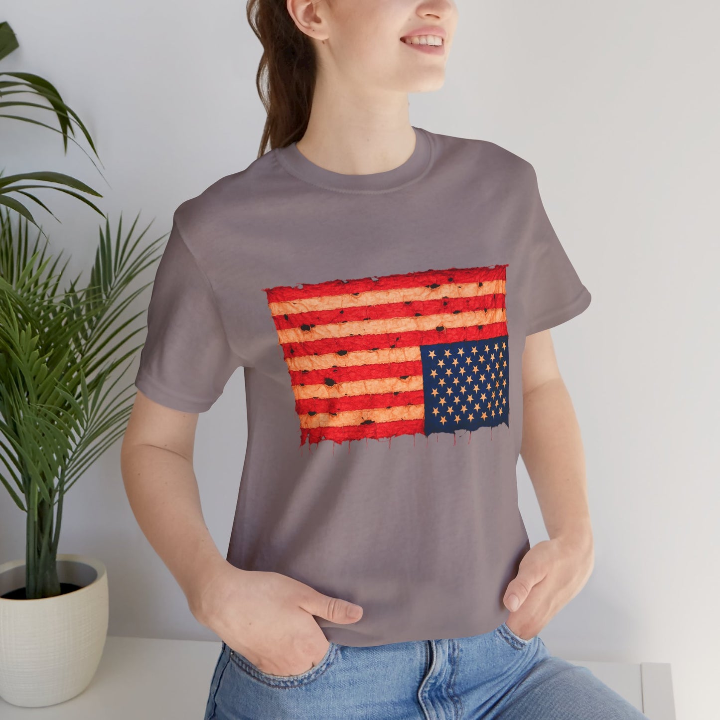 Inverted Flag Distress T-Shirt – Symbolic Upside Down Flag Design