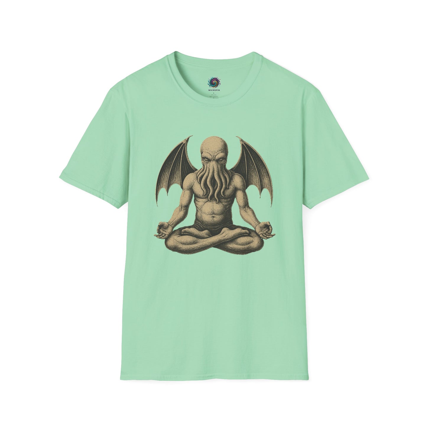 Meditating Cthulhu T-Shirt – Unisex Mythos Tee for Sci-Fi & Festival Fans - WhimSpin - https://whimspin.com