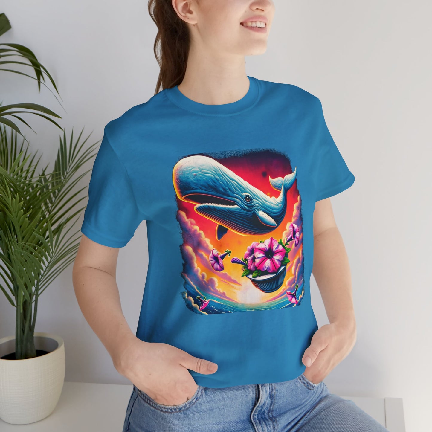 "Oh No, Not Again" Petunias and Whale Funny TShirt – Unisex Tee