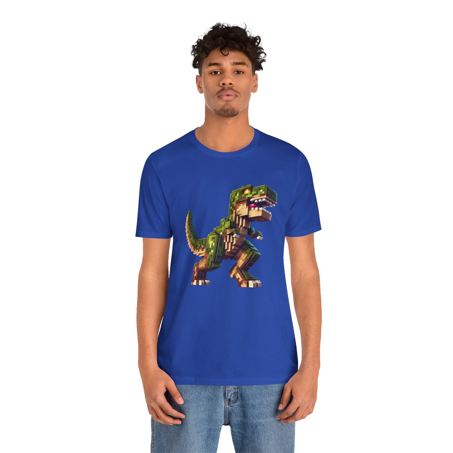 Pixel Dinosaur T-Shirt – Retro Dino Graphic Tee for Adults