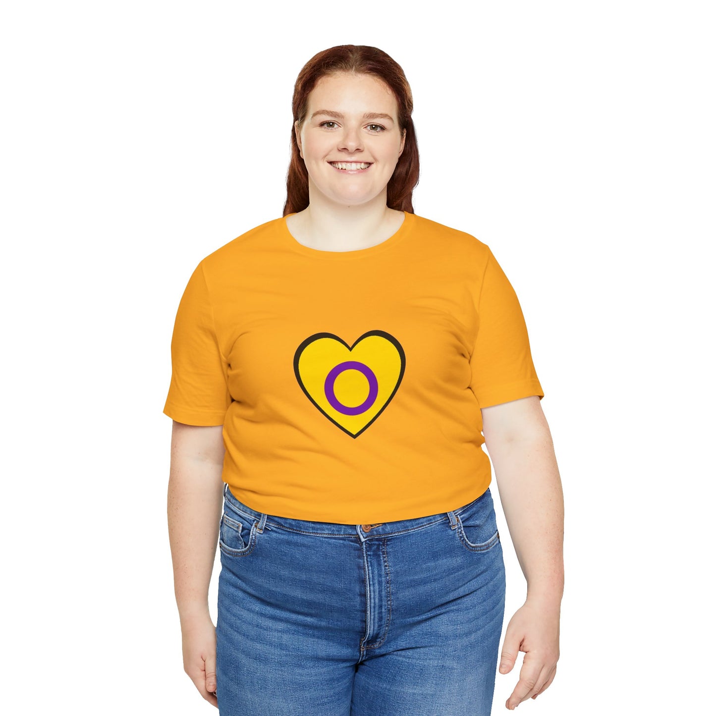 Intersex Pride Flag Heart T-Shirt – Minimalist LGBTQ+ Support Tee - WhimSpin - https://whimspin.com