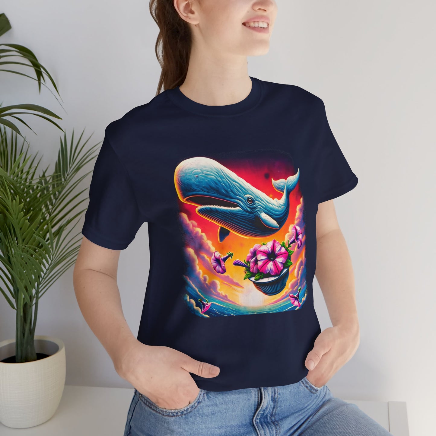 "Oh No, Not Again" Petunias and Whale Funny TShirt – Unisex Tee