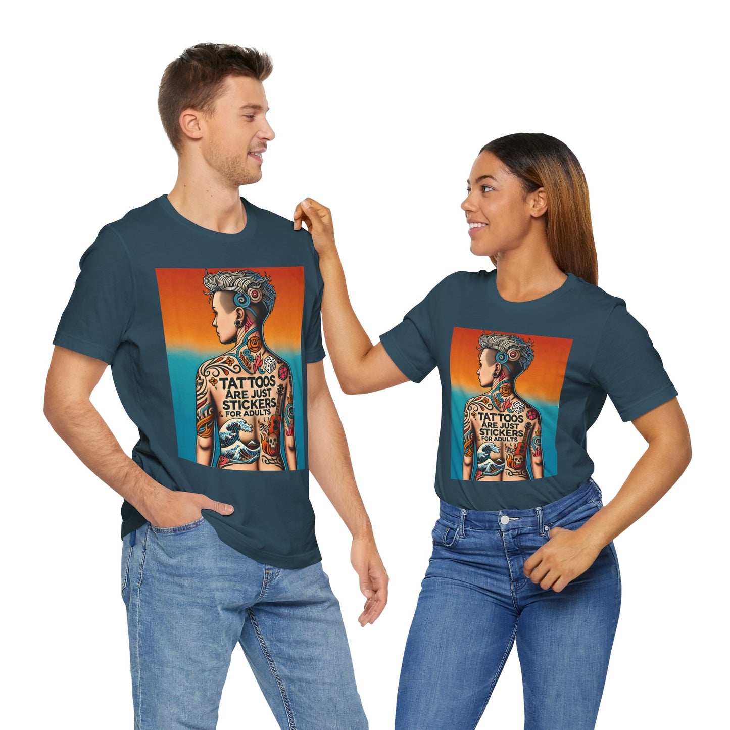 Tattoos Are Just Stickers for Adults T-Shirt – Funny Tattoo Lover Graphic Tee - WhimSpin - https://whimspin.com