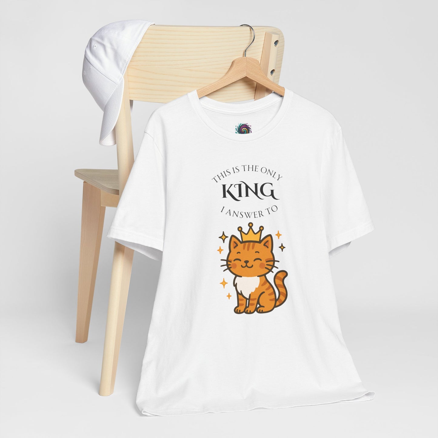 "The Only King I Answer To" T-Shirt – Cute Cat Lady Tee - WhimSpin - https://whimspin.com