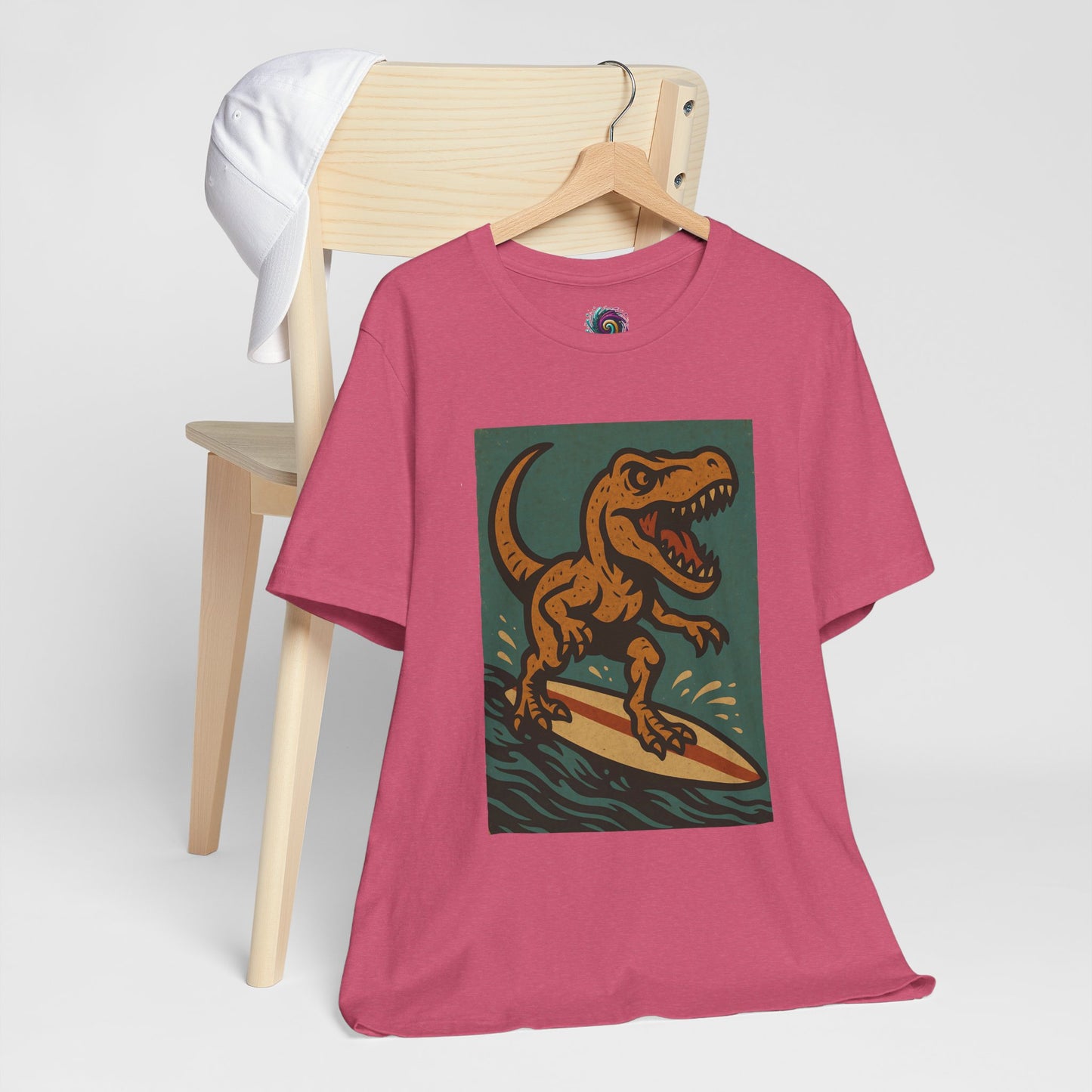 Surfing T-Rex T-Shirt – Funny Dinosaur Surfing Graphic Tee