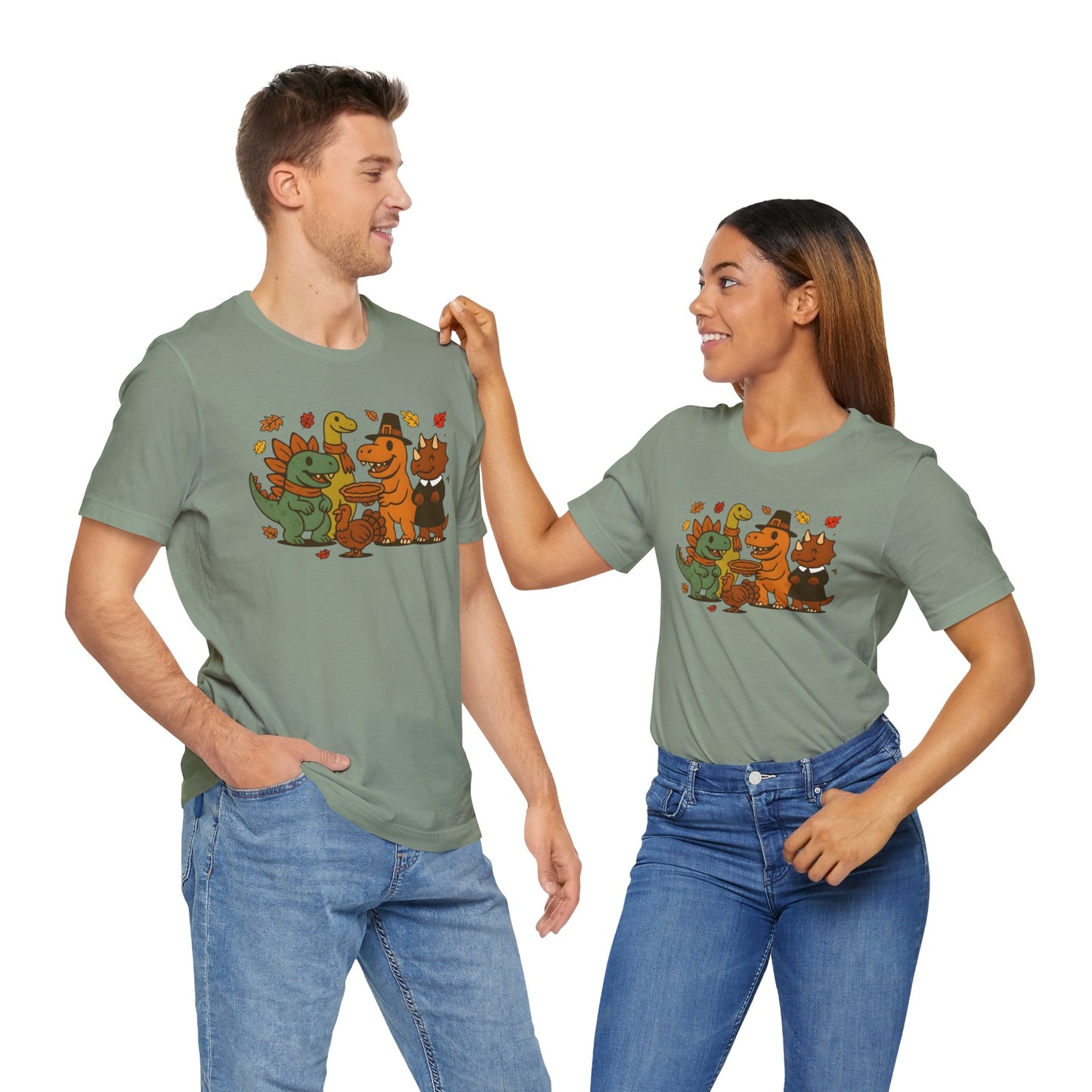 Thanksgiving Dinosaur T-Shirt – Funny Dino Thanksgiving Tee