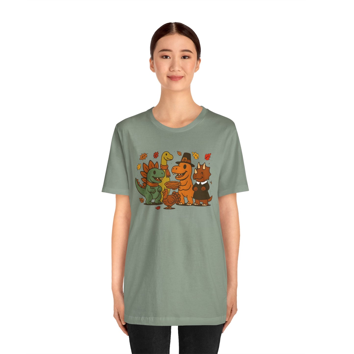 Thanksgiving Dinosaur T-Shirt – Funny Dino Thanksgiving Tee
