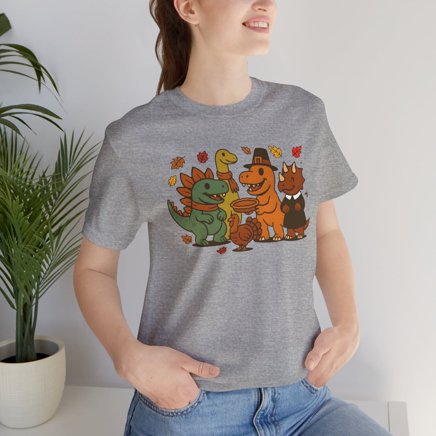 Thanksgiving Dinosaur T-Shirt – Funny Dino Thanksgiving Tee