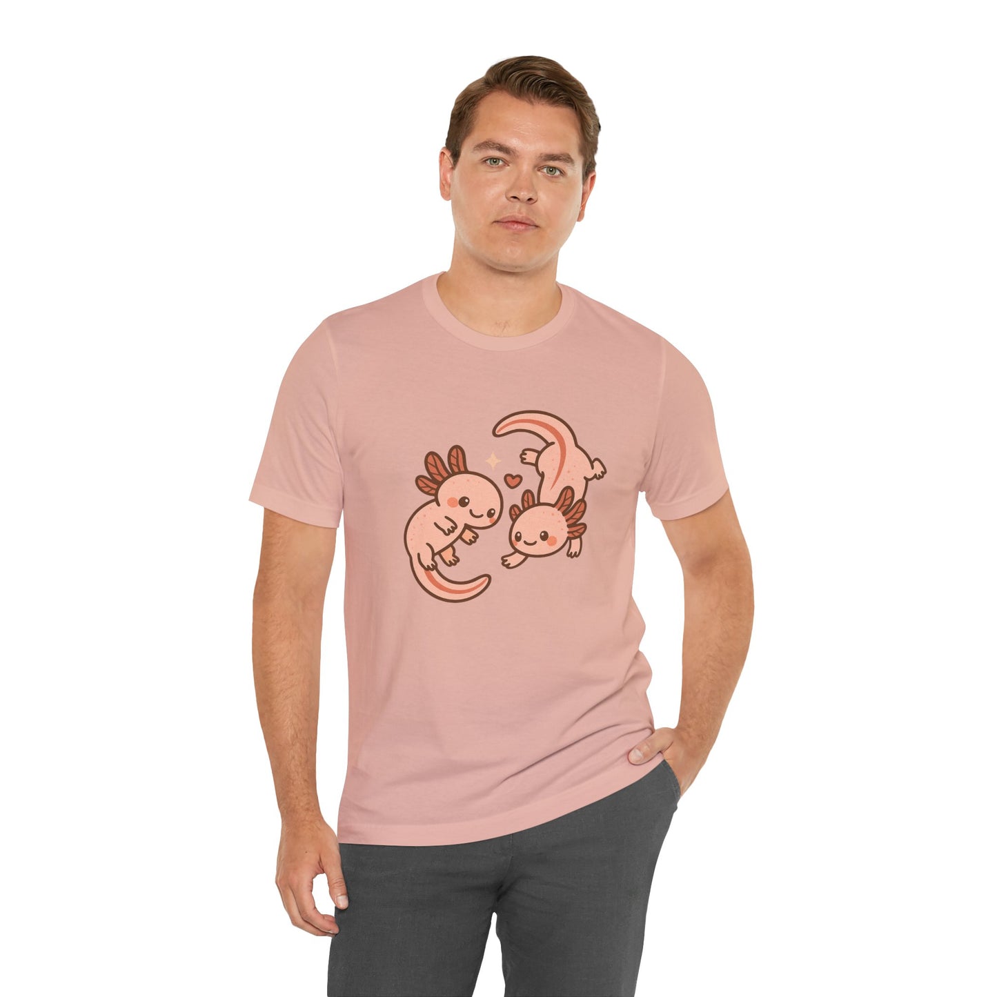 Kawaii Axolotl T-Shirt – Cute Tee with Smiling Axolotls - WhimSpin - https://whimspin.com