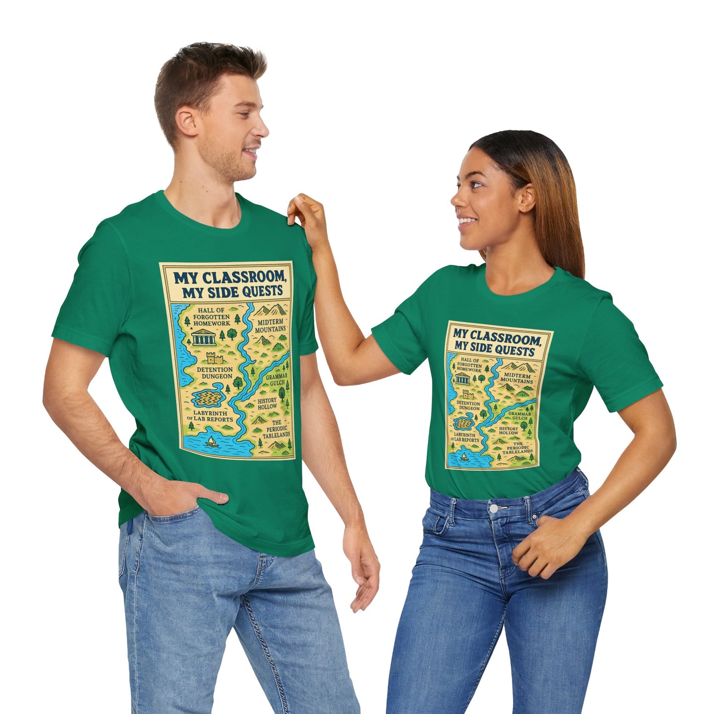 My Classroom, My Side Quests T-Shirt – RPG Map Tee for Teachers